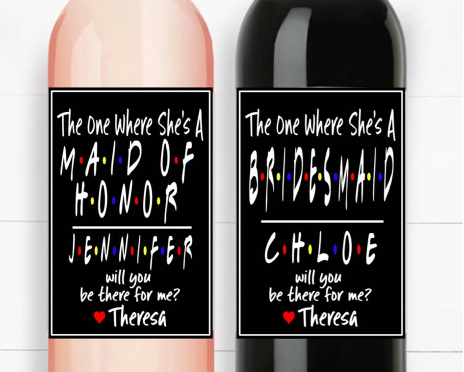 The One Where She's a Bridesmaid, Maid of Honour Wine Labels