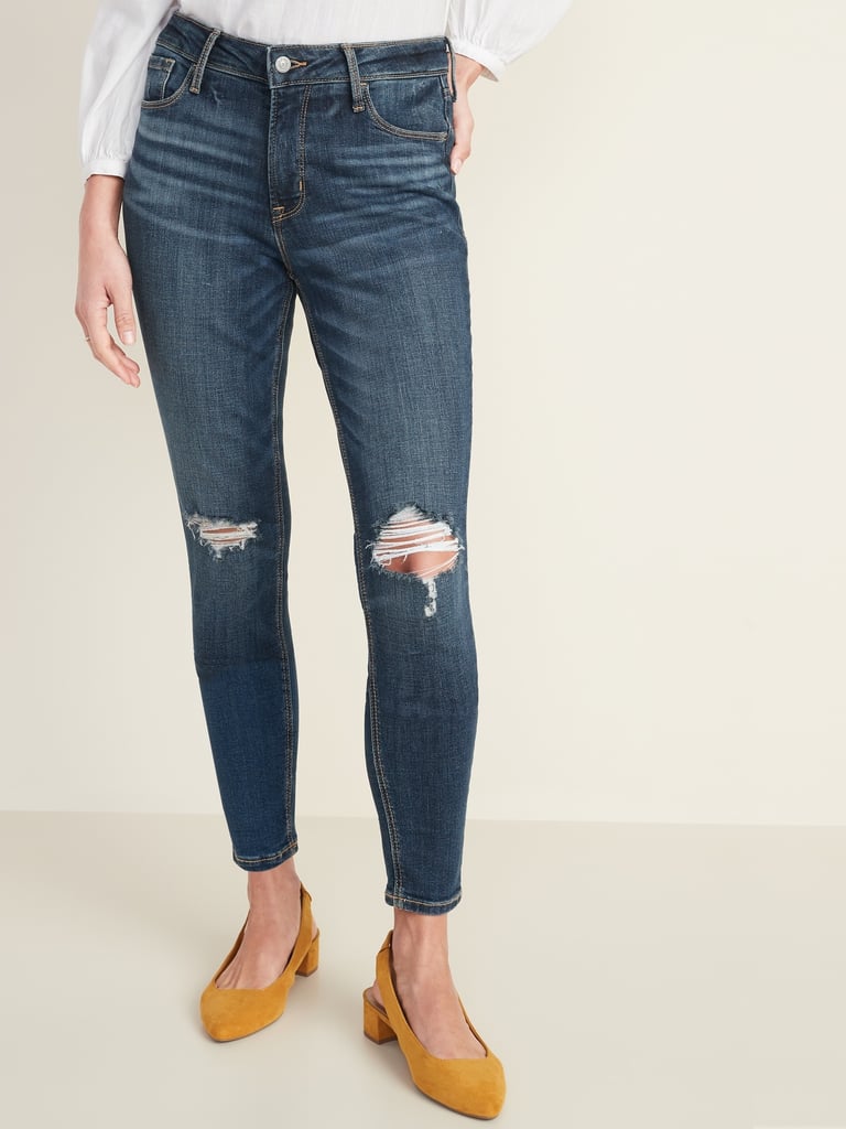 High-Waisted Rockstar Distressed Super Skinny Jeans For Women