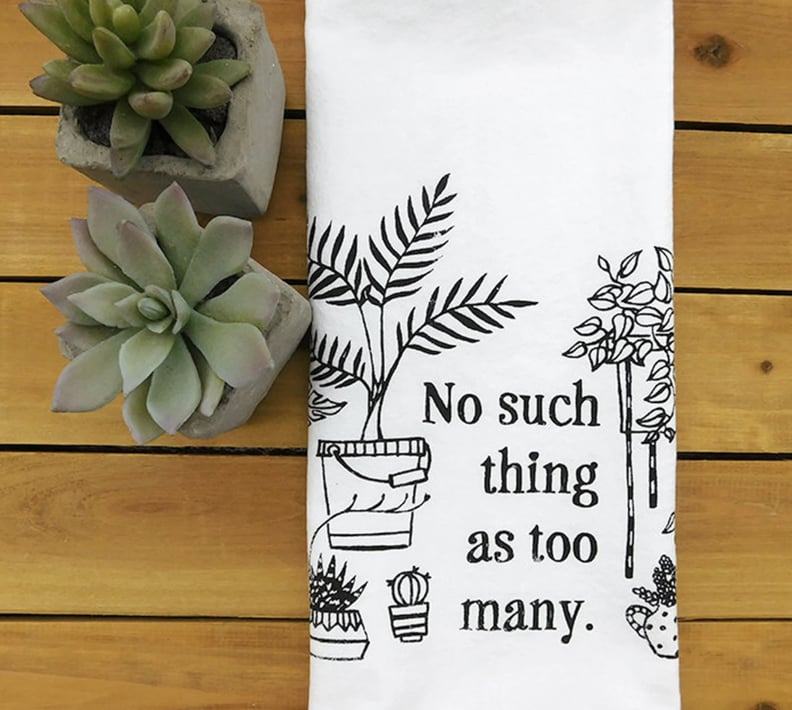 A Funny Indoor Plant Tea Towel