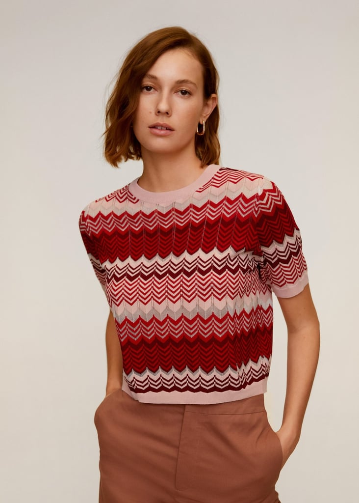 Printed knit top