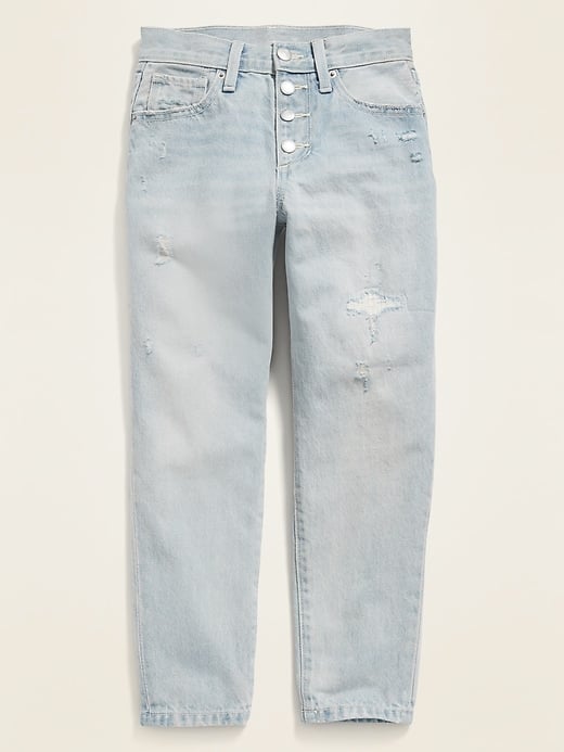 PS x ON High-Waisted O.G. Straight Distressed Button-Fly Jeans