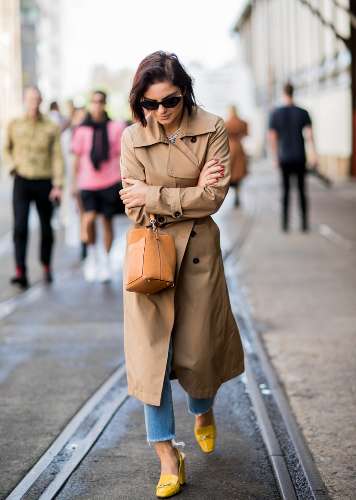 Pair It With a Leather Bag | Trench Coat Outfit Ideas | POPSUGAR ...