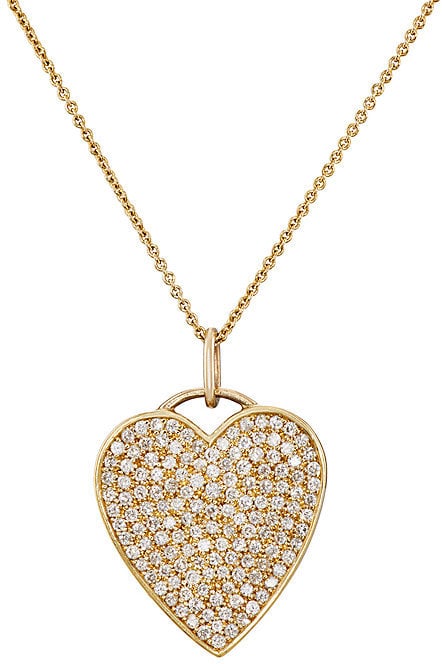 White Diamond Heart Pendant Necklace