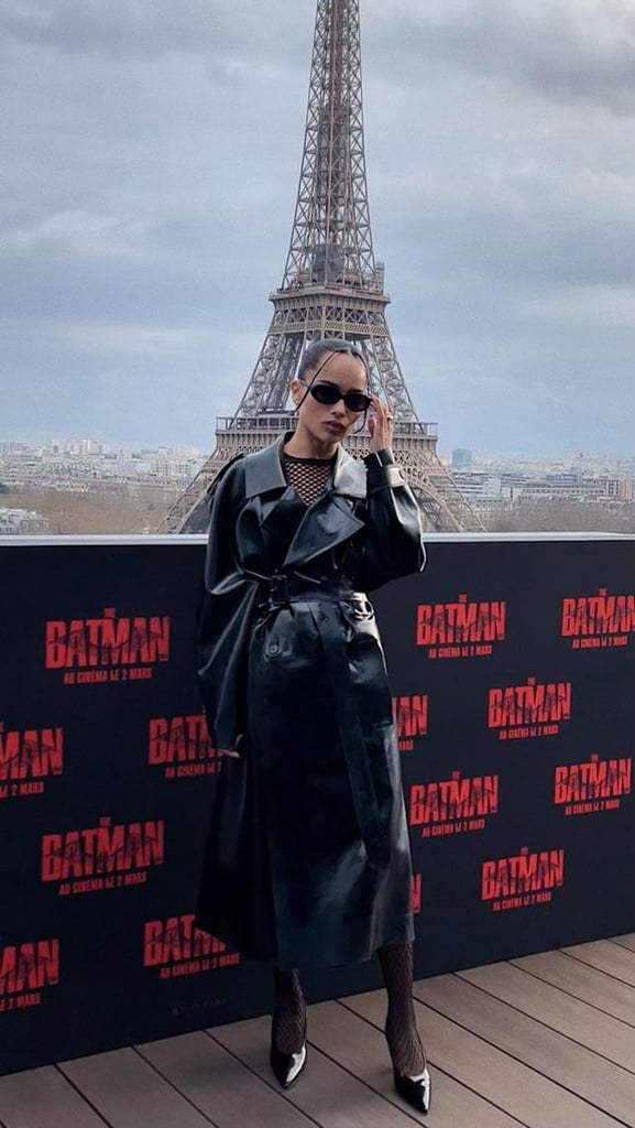 Zoë Kravitz Channels Catwoman in Saint Laurent Trench Coat