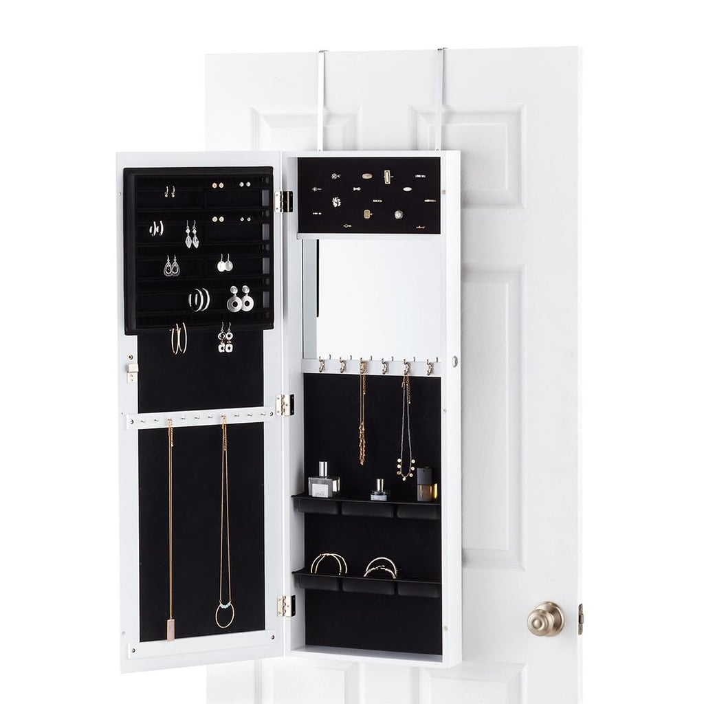 Container Store Over the Door Mirror & Jewellery Organiser