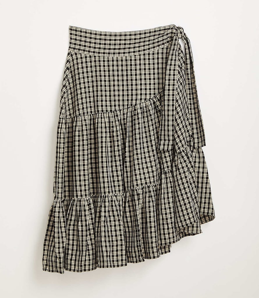 Lou & Grey Plaid Tiered Midi Skirt