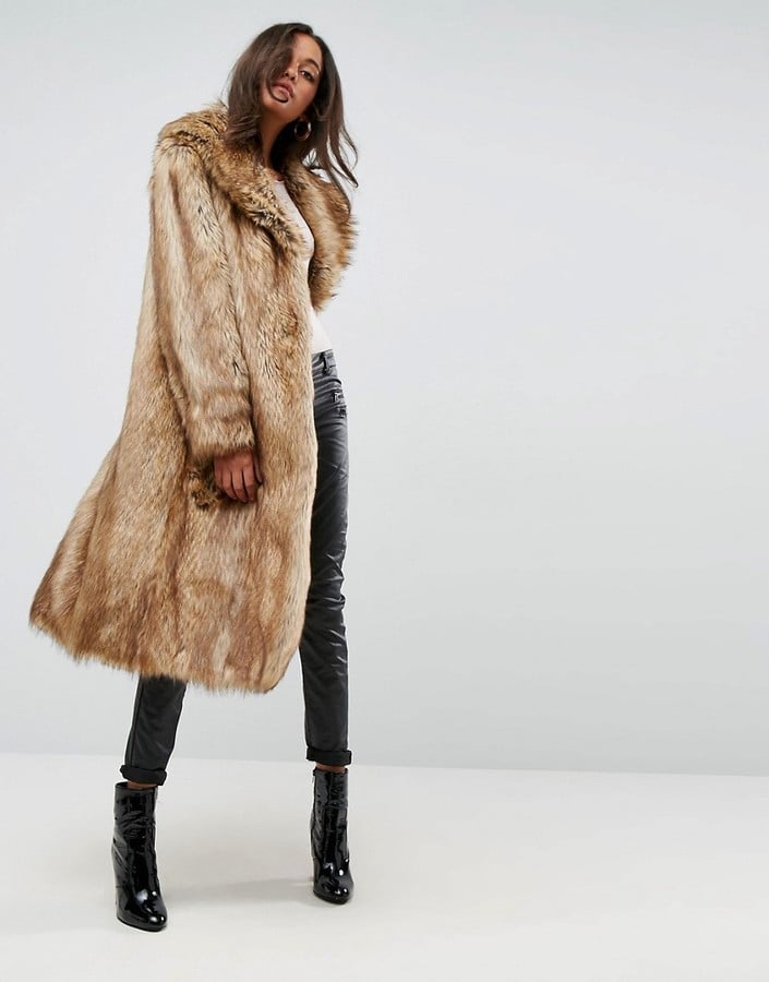 Asos Luxe Maxi Coat in Faux Fur