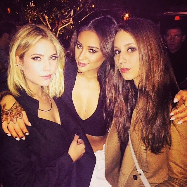 A Pretty Little Liars trio showed that they're best friends on and off set. 
Source: Instagram user sleepinthegardn