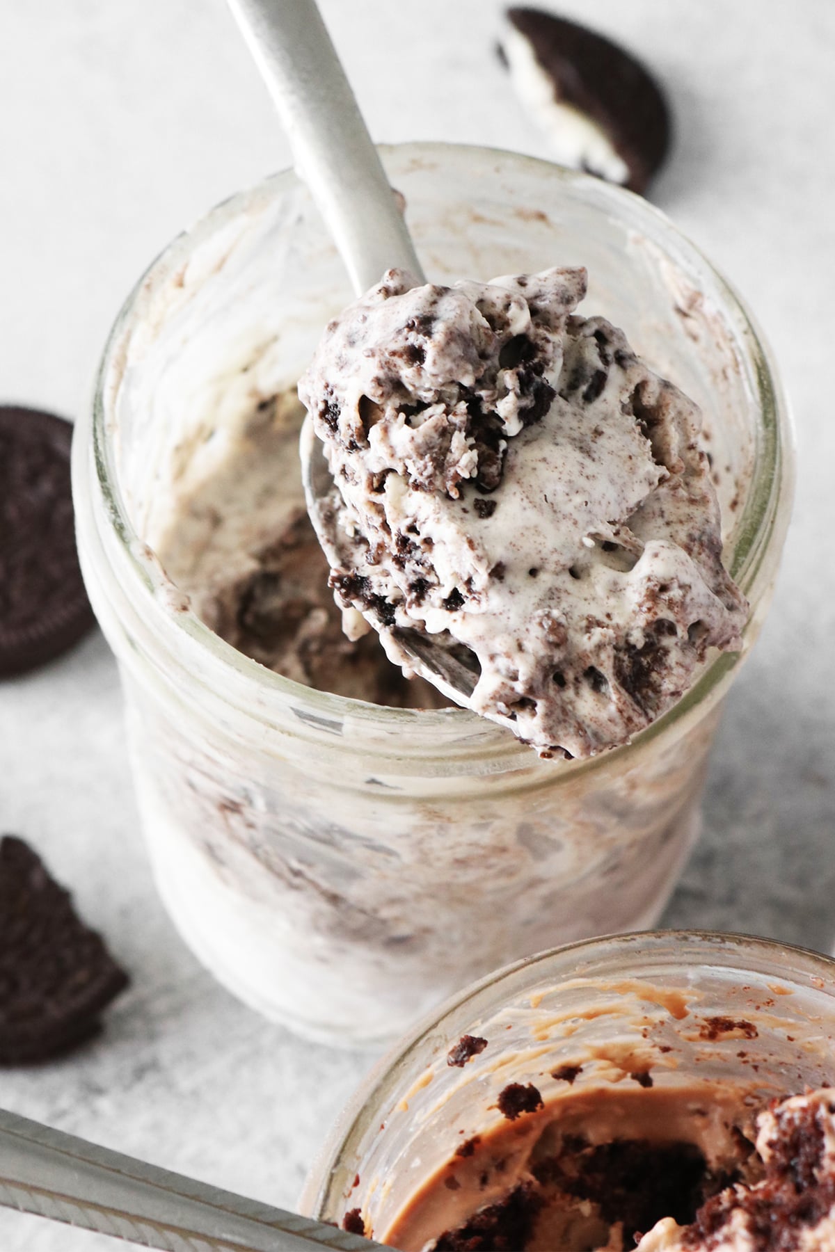 Cookies and cream mason jar ice cream