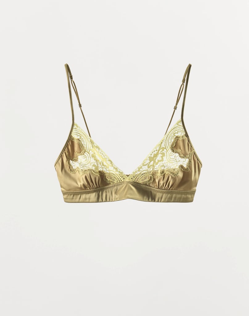 Zara Satin Effect Lace Triangle Bra