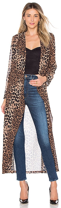 By The Way Freya Leopard Drape Trench