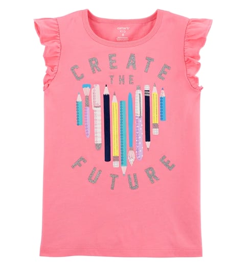 Ruffle-Sleeve Graphic Tee