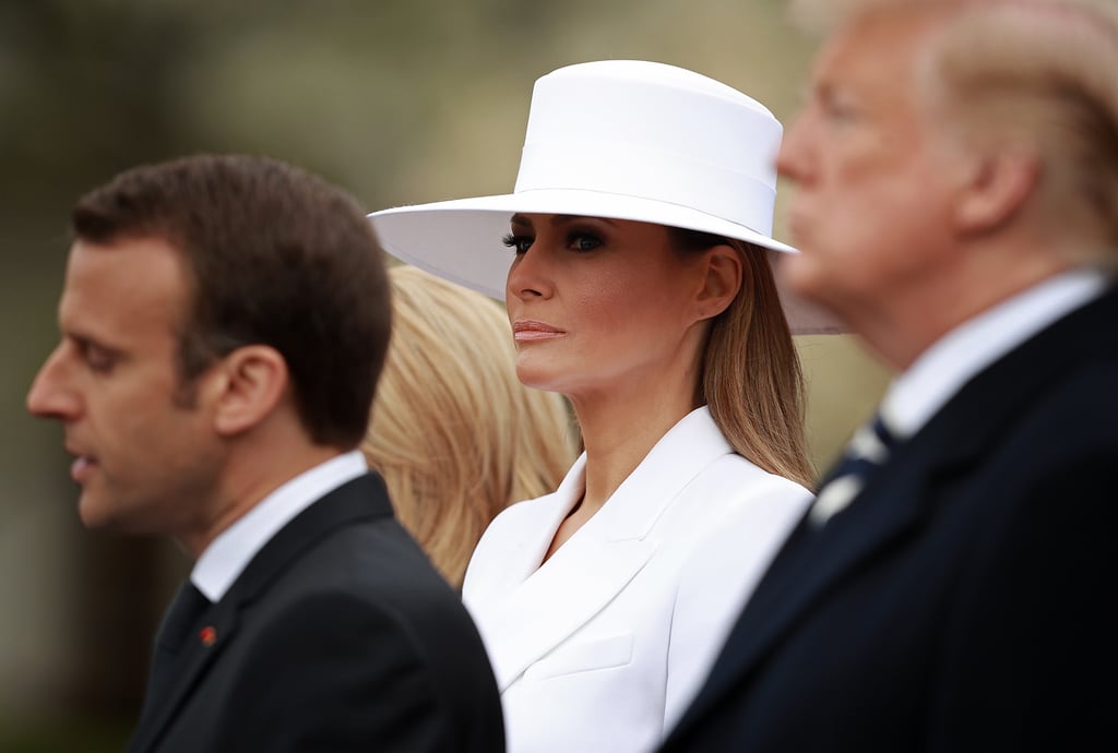 Melania Trump's White Hat and Michael Kors Suit 2018