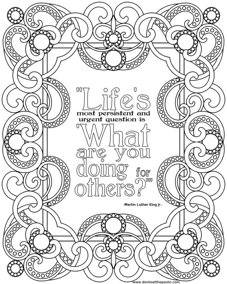 Adult Coloring Page: "What Are You Doing For Others?"