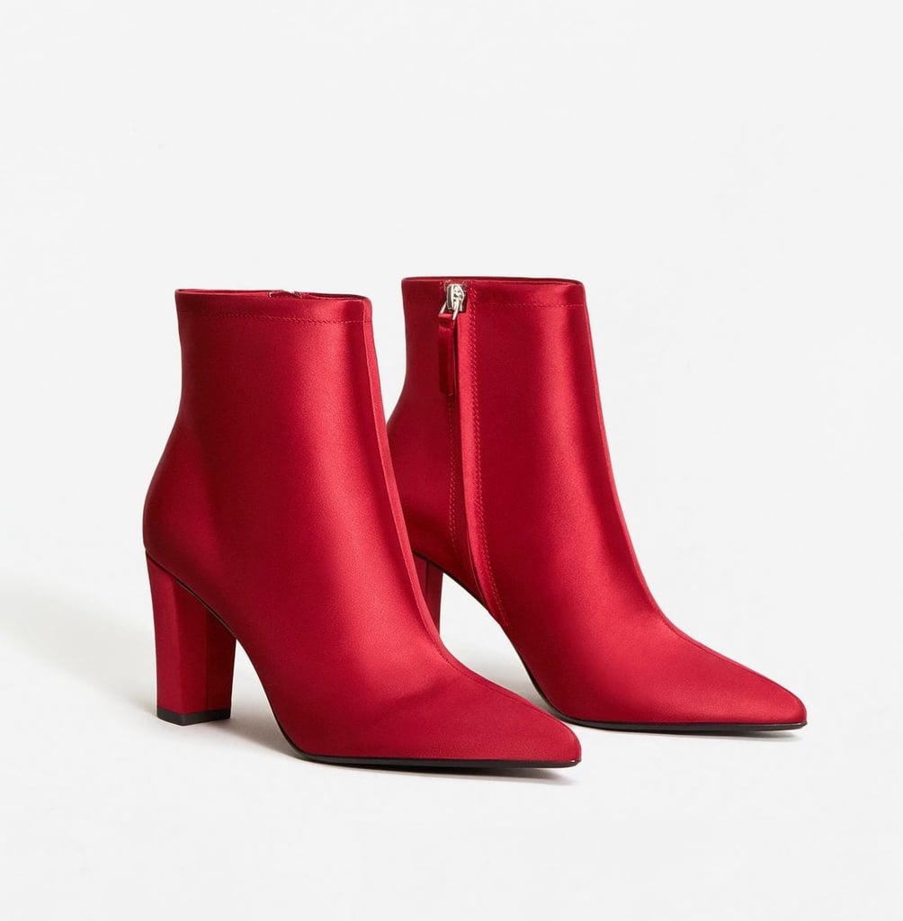 Mango Satined Fabric Ankle Boots