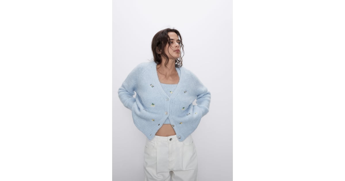 Zara Floral Embroidered Knit Cardigan | The Biggest 2020 Colour Trends