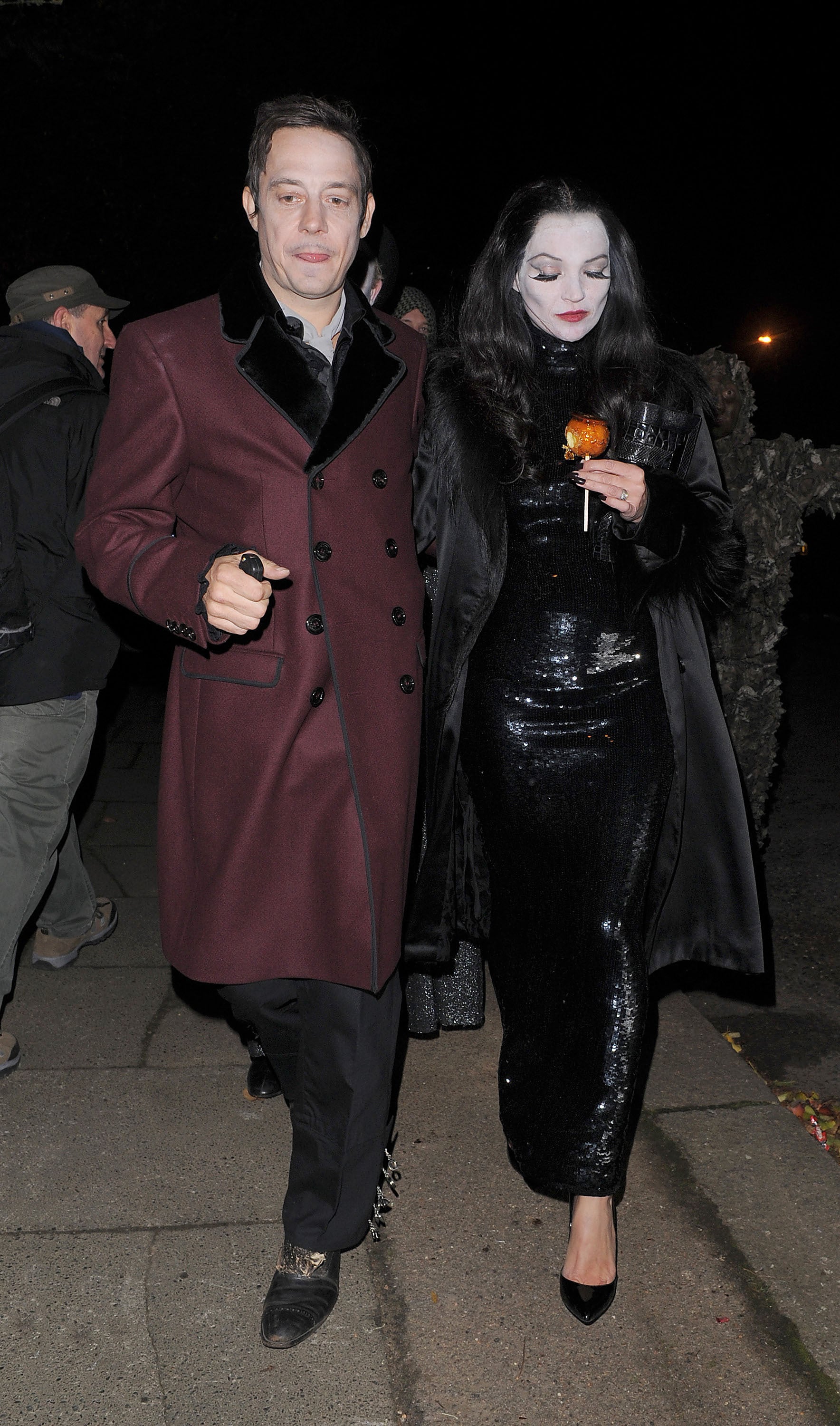 Playing a very glamorous Morticia Addams to Jamie Hince's Gomez at Jonathan Ross's 2012 Halloween party, Kate managed to find a way to work her favourite colour into a fancy dress look!
