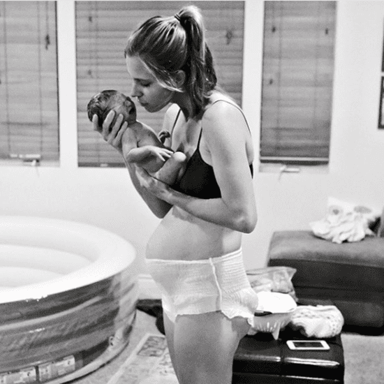 Powerful Photo of a Mom in a Diaper After Birth