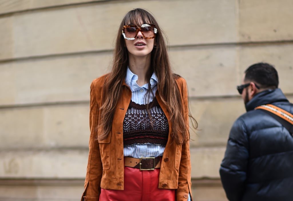 Layer Your Crochet Bra Top Over a Button-Down For a Fall-Friendly Look