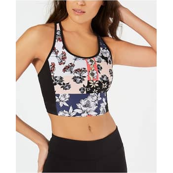 Calvin Klein Front-Zip Medium-Impact Sports Bra - Macy's