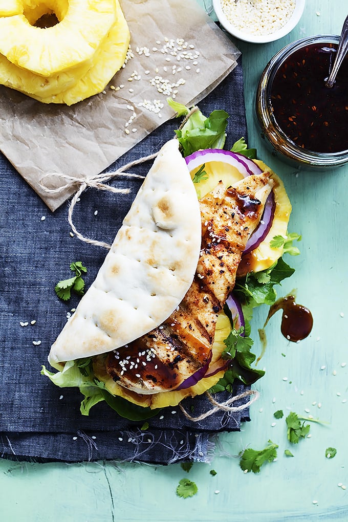 Grilled Pineapple Chicken Teriyaki Wraps