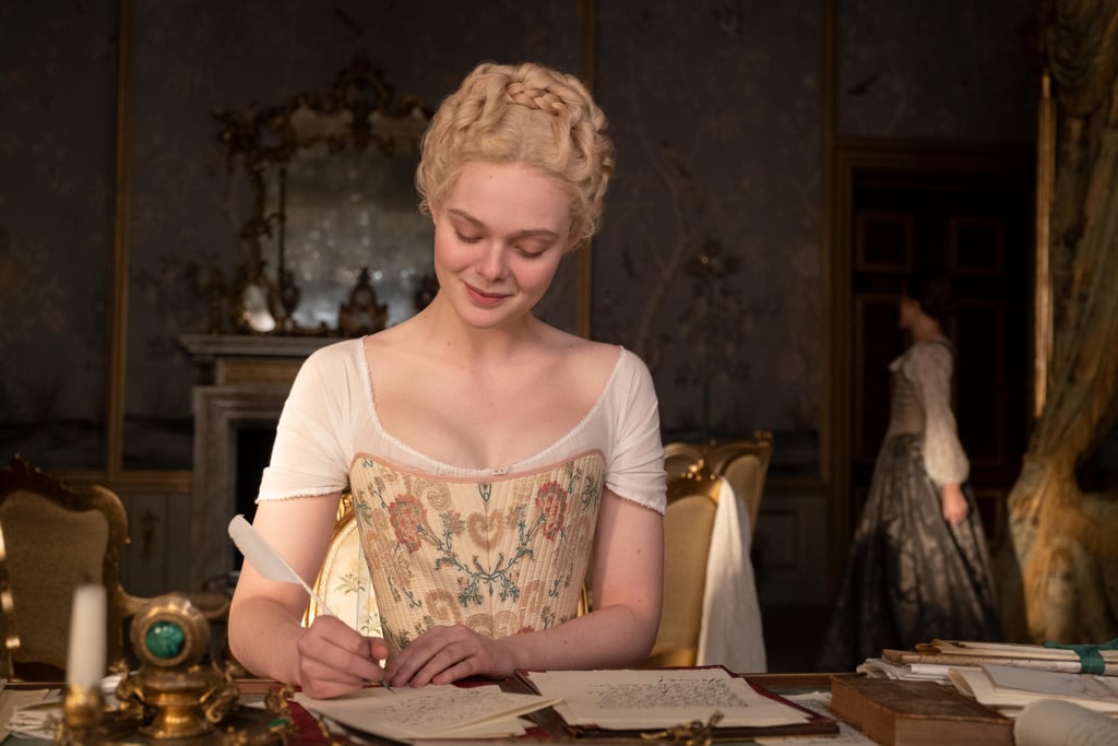 Elle Wearing a Corset as Catherine the Great in The Great