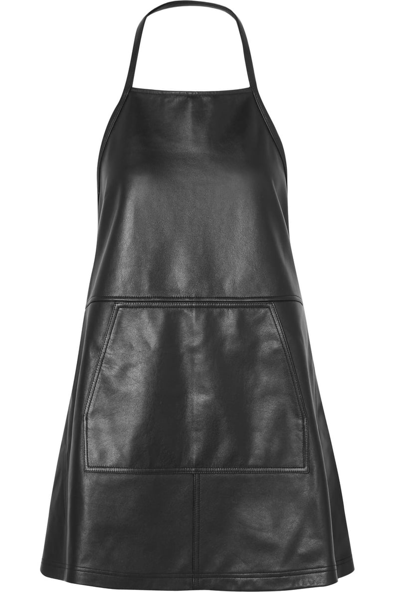 Sandy Liang Apron Backless Leather Mini Dress