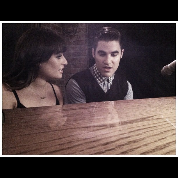 Lea and Darren Criss shared a cute moment at the piano on the set of Glee in September 2012.
Source: Instagram user msleamichele