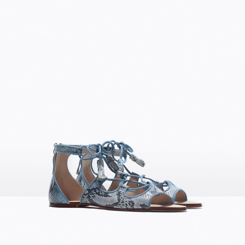 Zara Flat Lace-Up Sandals