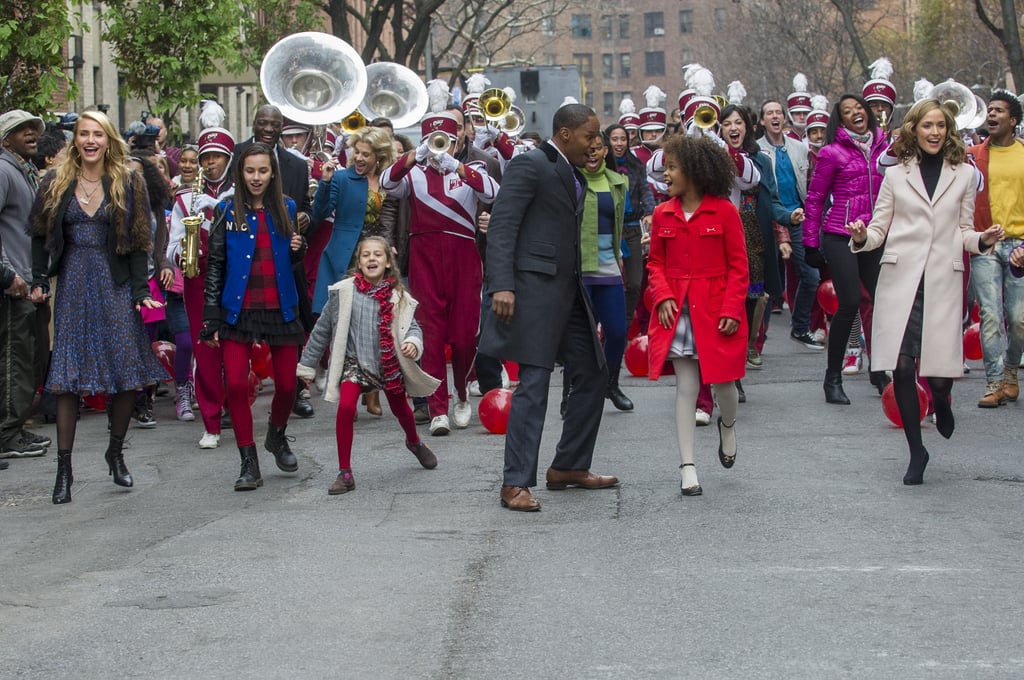 Annie wouldn't be complete without a full-on parade. Annie wouldn't be complete without a full-on parade.