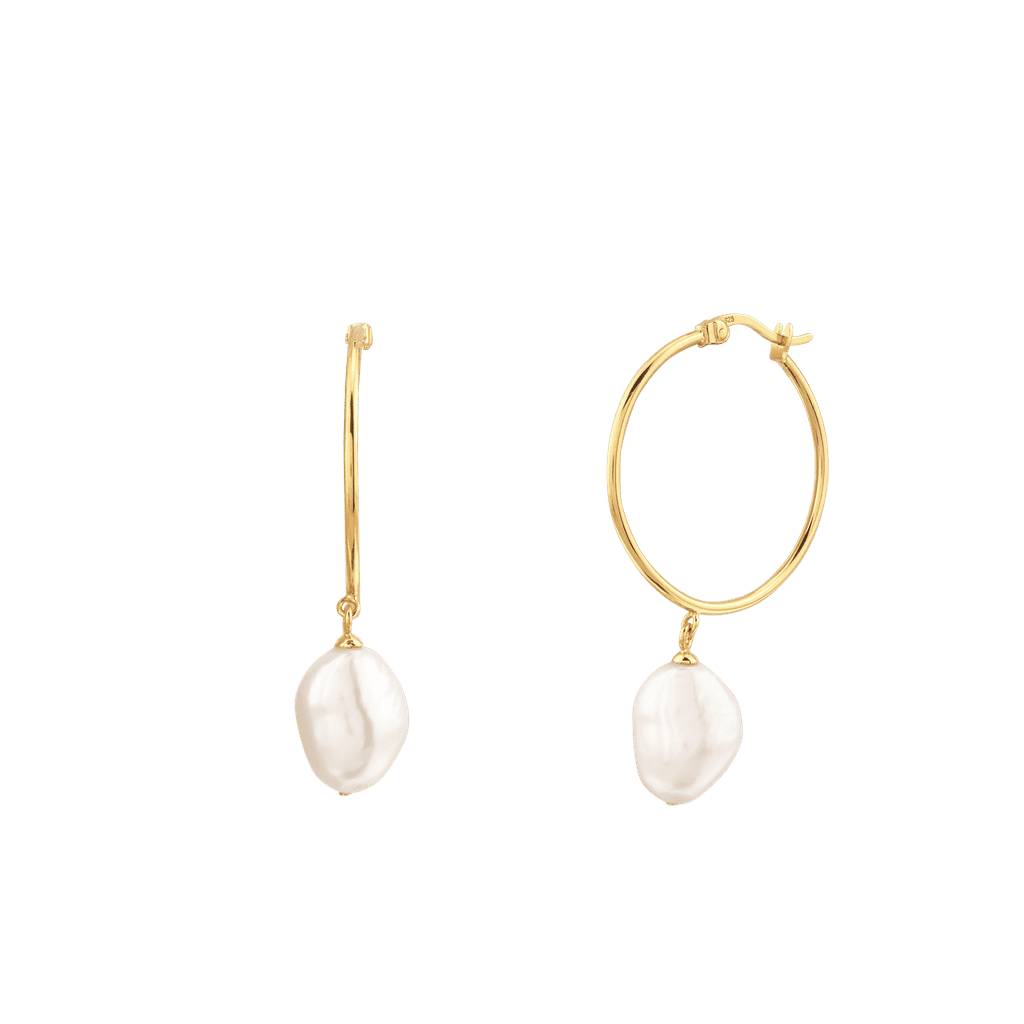 Mejuri Organic Pearl Large Hoops