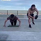 Plyo Push-Up and Single-Dumbbell Row
