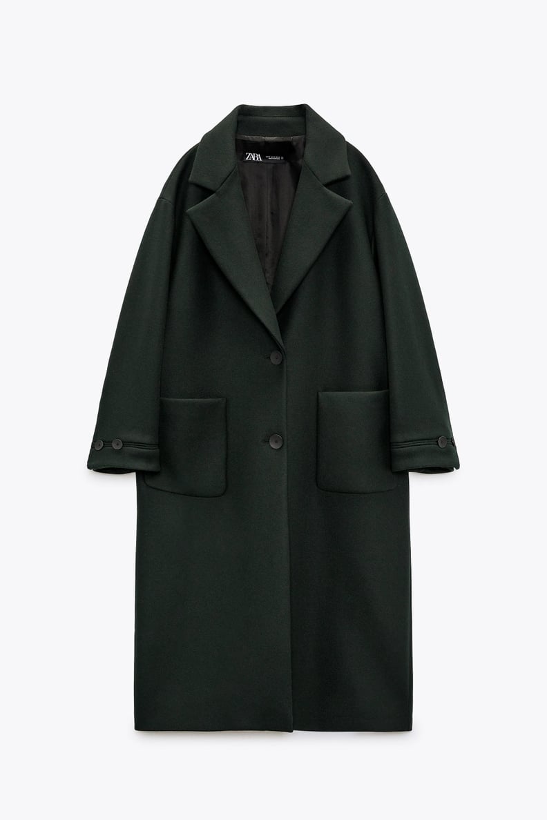 A Coat With Big Pockets: Zara Wool Blend Patch Pocket Coat