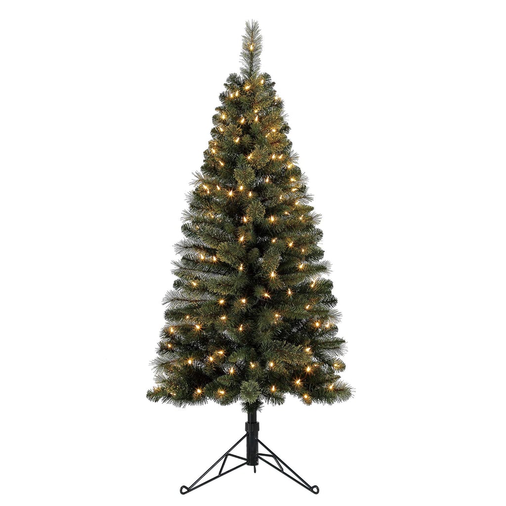 Home Heritage Cashmere 5 Foot Artificial Corner Christmas Tree