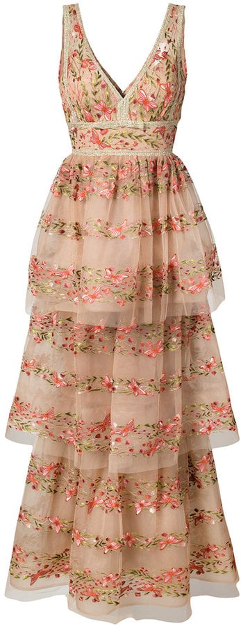 Marchesa Layered Floral Dress