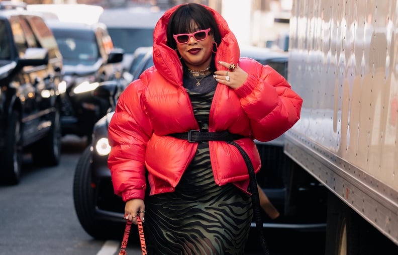New York Down Relaxed Puffer Jacket, Orange