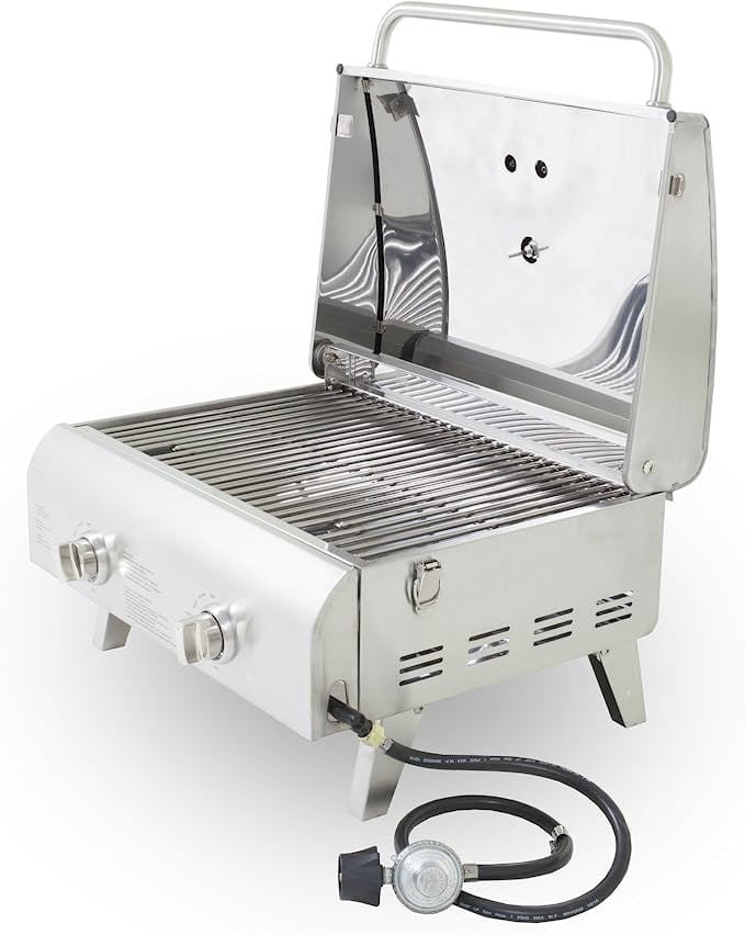 Patio and Garden: Pit Boss Grills Stainless Steel Two-Burner Portable Grill