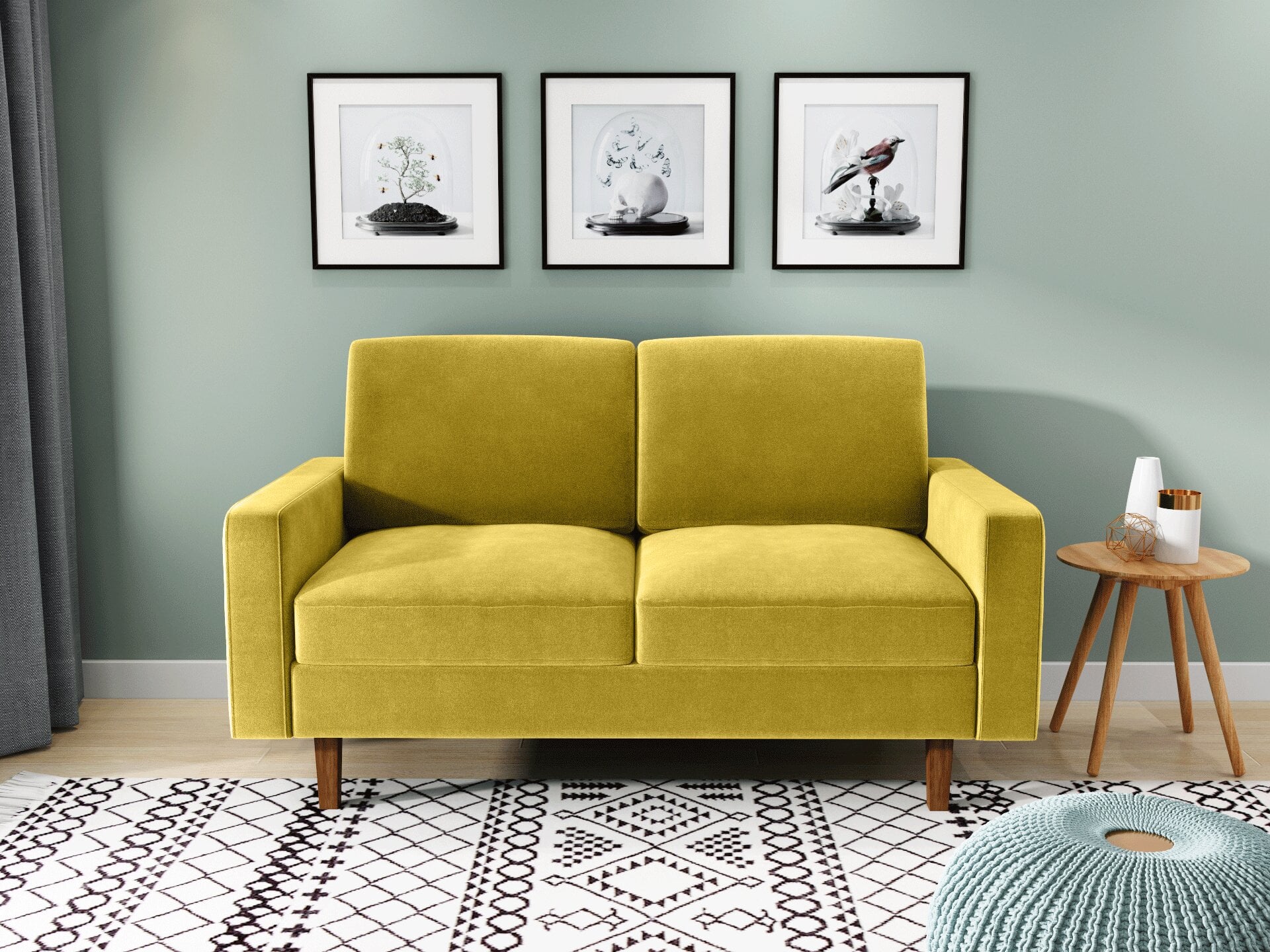 Stoughton velvet square arm sofa sales