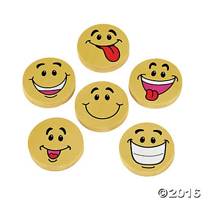 Large Smile Face Erasers