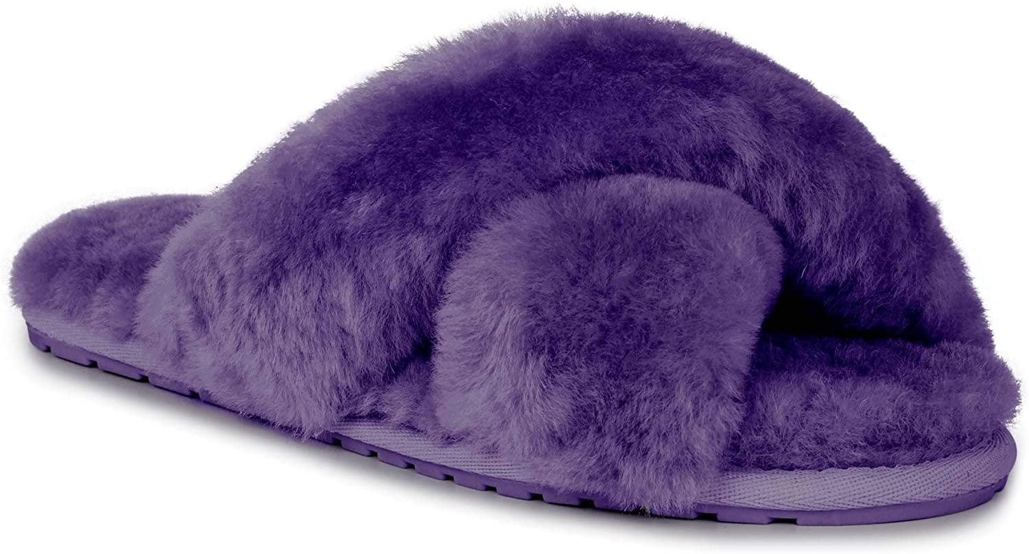 purple sheepskin slippers