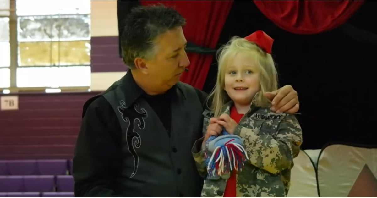 Military Mom And Dad Surprise Daughter At School Magic Show Popsugar Moms