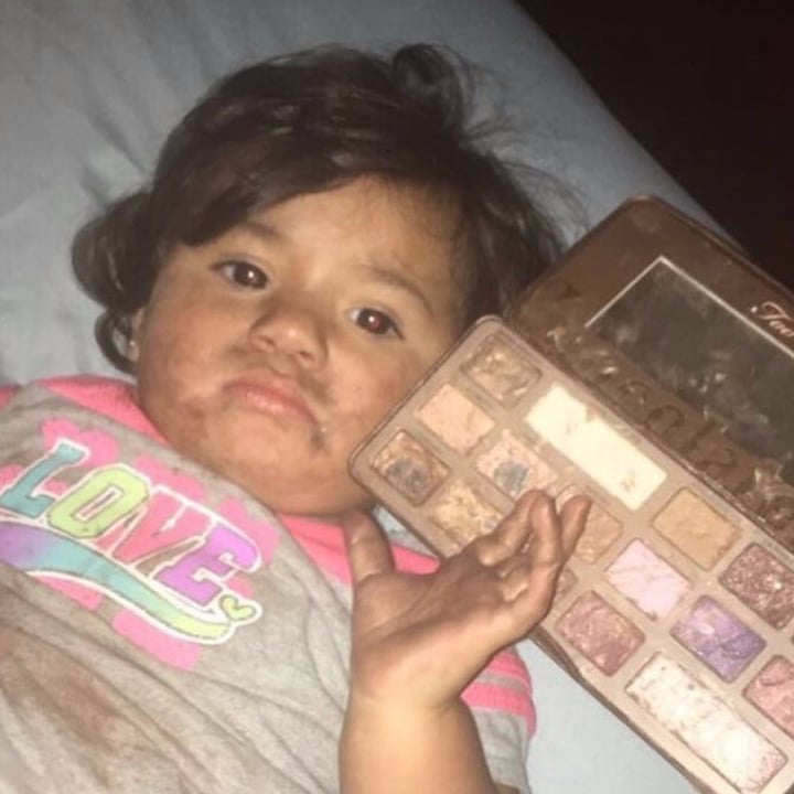Child Eats Too Faced Chocolate Bar Palette