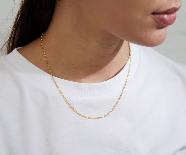 Maya Magal London 18ct Gold Plated Figaro Chain Necklace