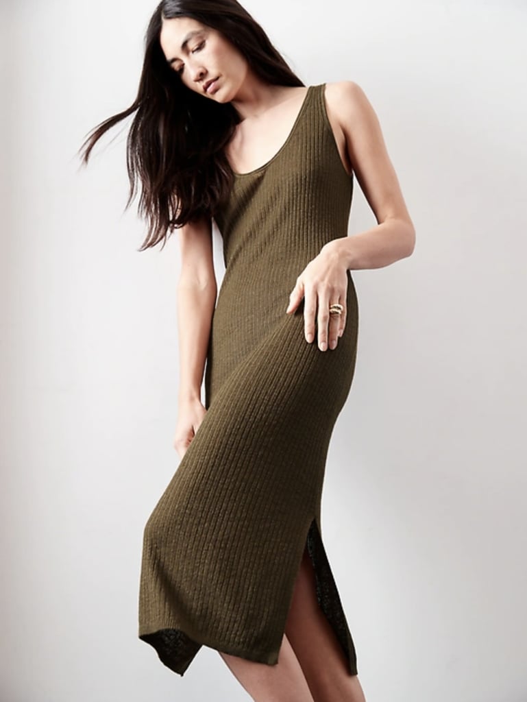 Banana Republic Linen-Blend Ribbed Sweater Dress