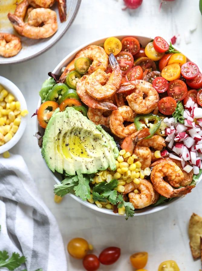 Tequila Shrimp Taco Salad