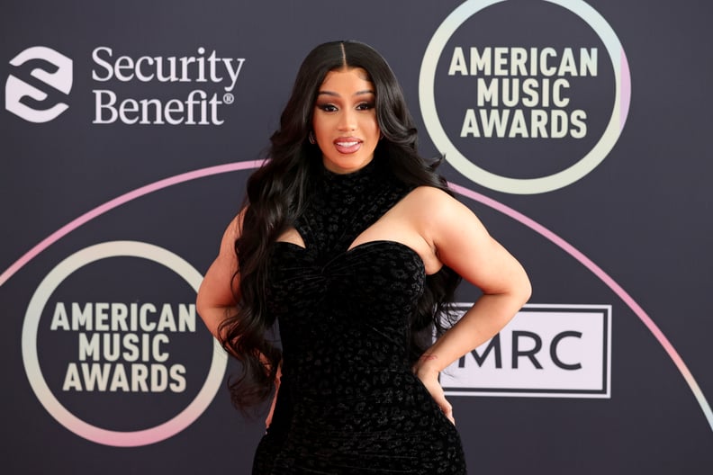 LOS ANGELES, CALIFORNIA - NOVEMBER 19: Host Cardi B attends the 2021 American Music Awards Red Carpet Roll-Out with Host Cardi B at L.A. LIVE on November 19, 2021 in Los Angeles, California. (Photo by Rich Fury/Getty Images)