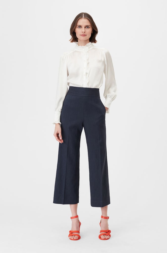 Tailored Stretch Linen Blend Cropped Pant