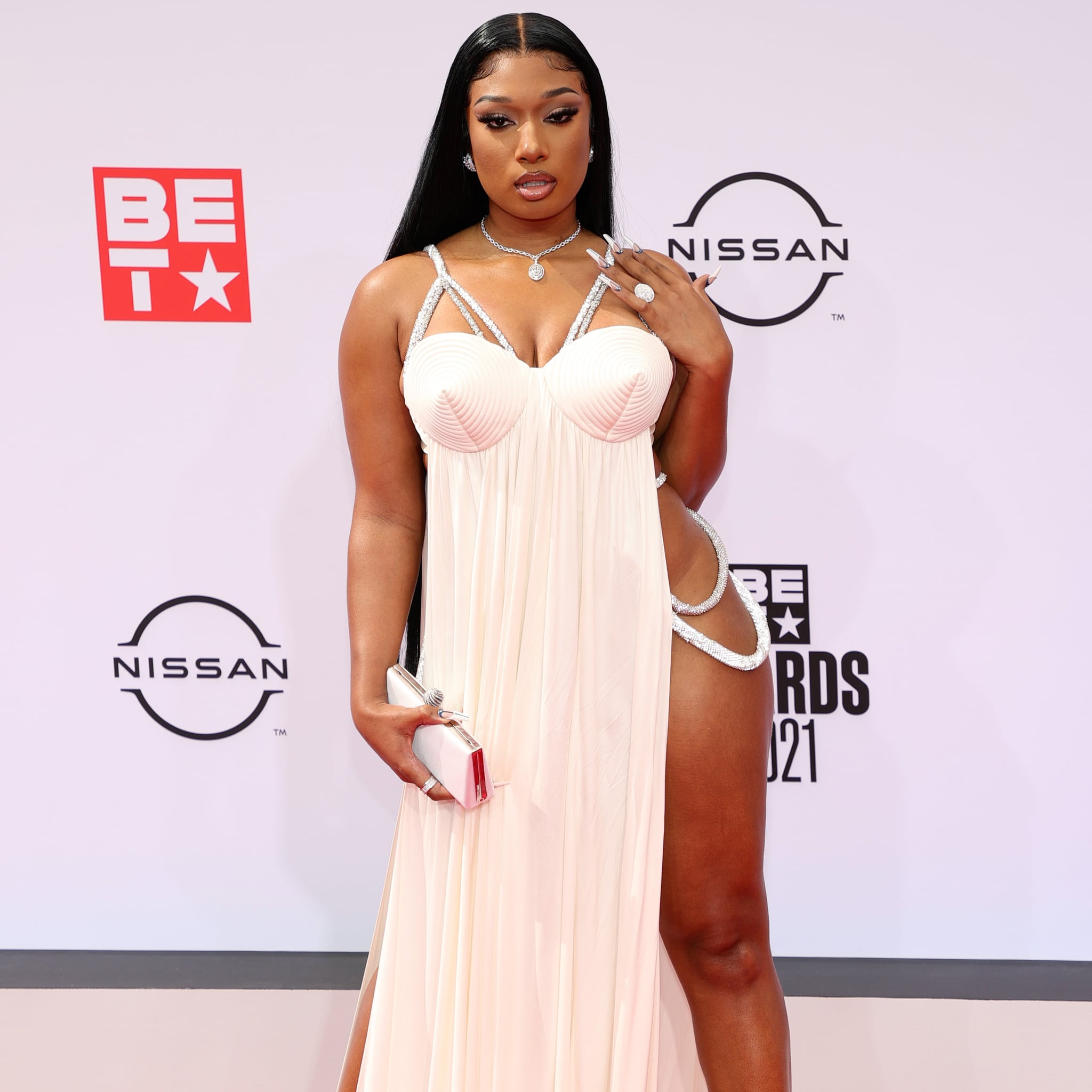 Megan Thee Stallion Wears Low-Rise Pants With Built-In Underwear