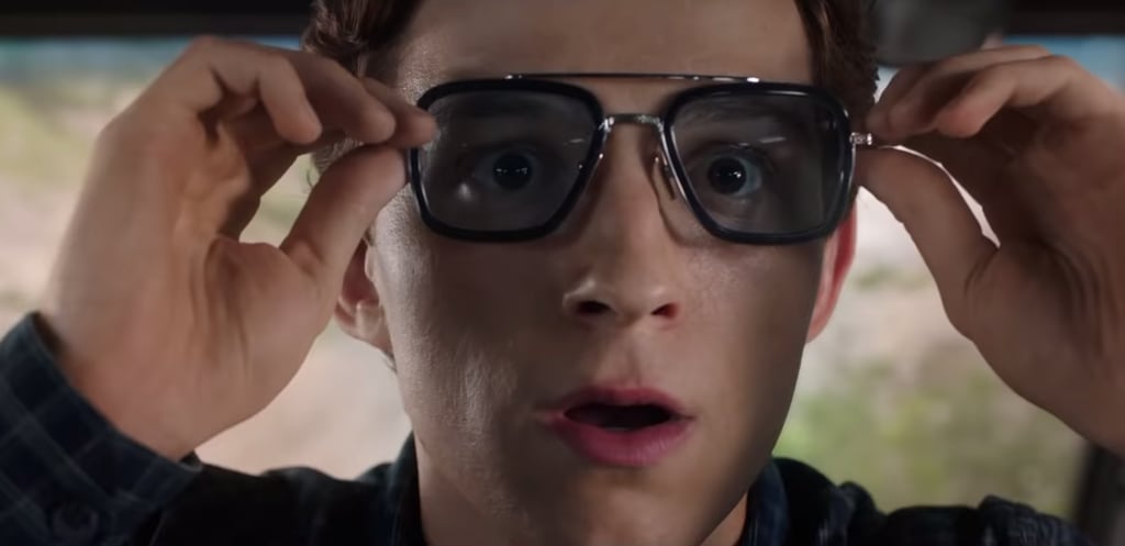 glasses peter edith stark tony popsugar spider far man