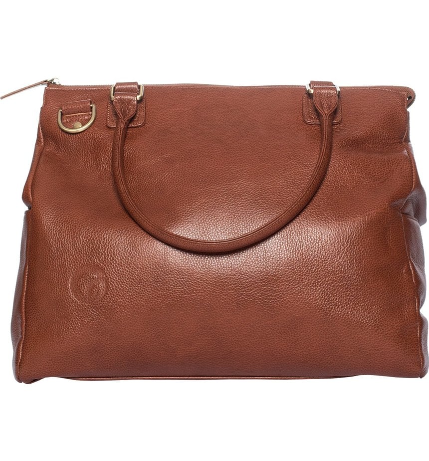 Infant Oemi Baby 'Brownstone' Leather Diaper Bag